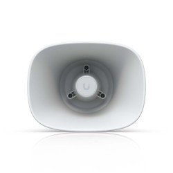 Difuzor tip goarnă AI PoE UniFi Ubiquiti pentru exterior 120 dB, Alb, UP-AI-Horn-Speaker-W